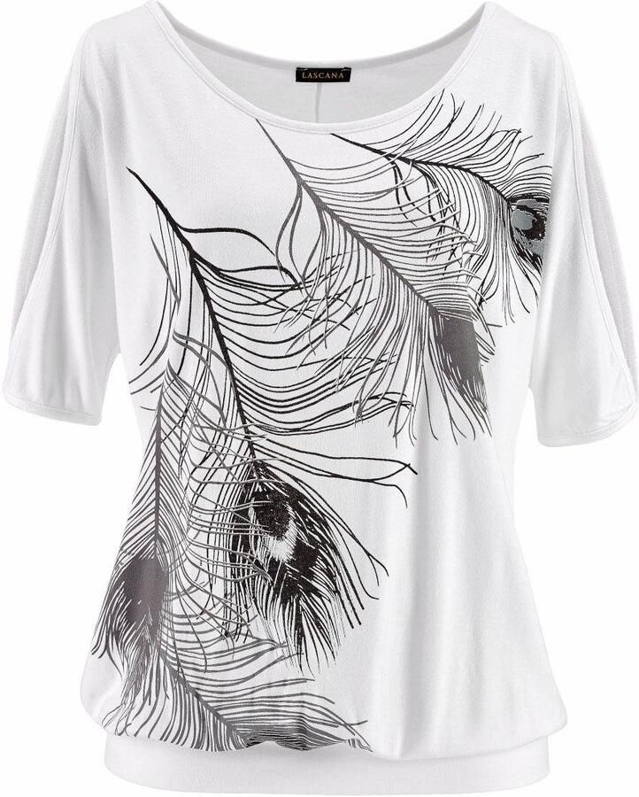 Lascana Strandshirt met splitten aan de mouwen shirt met korte mouwen off-the-shoulder