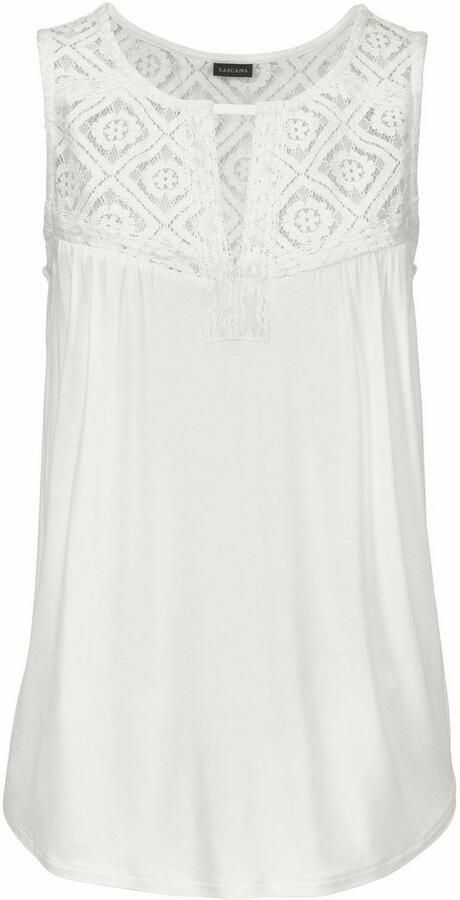 Lascana Strandtop met kantinzetten dames-top van katoenmix - Foto 6