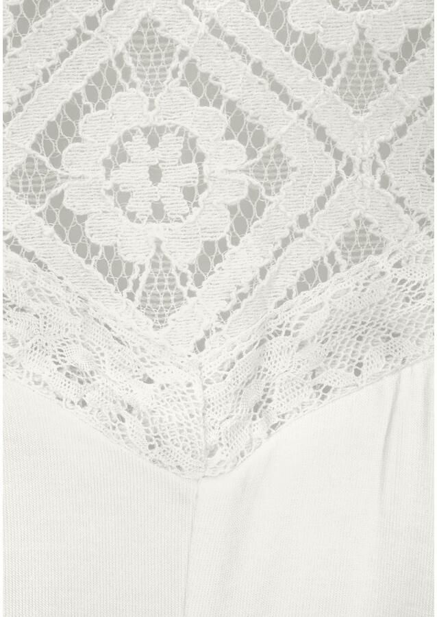 Lascana Strandtop met kantinzetten dames-top van katoenmix - Foto 2