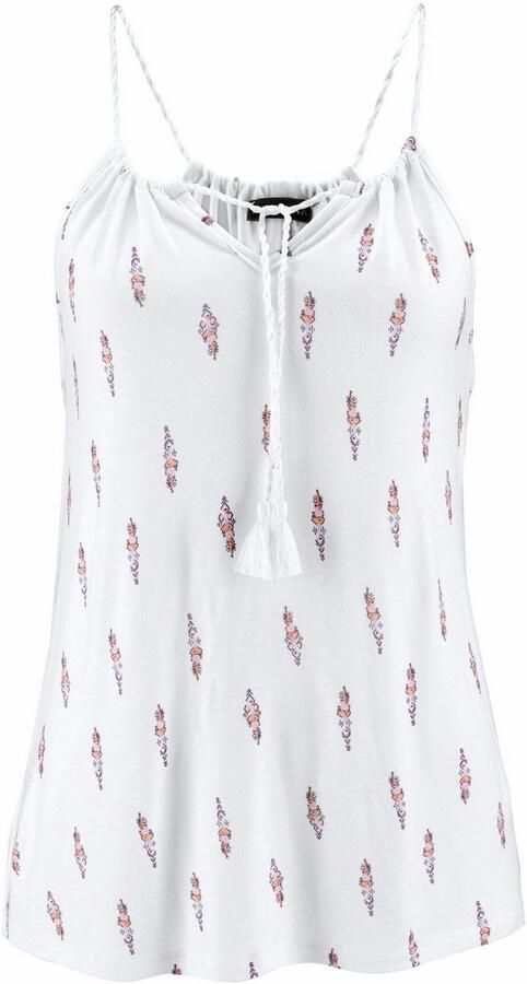 Lascana Strandtop met klein ornamentprint en koordbandjes spaghetti bandjes dames top - Foto 5