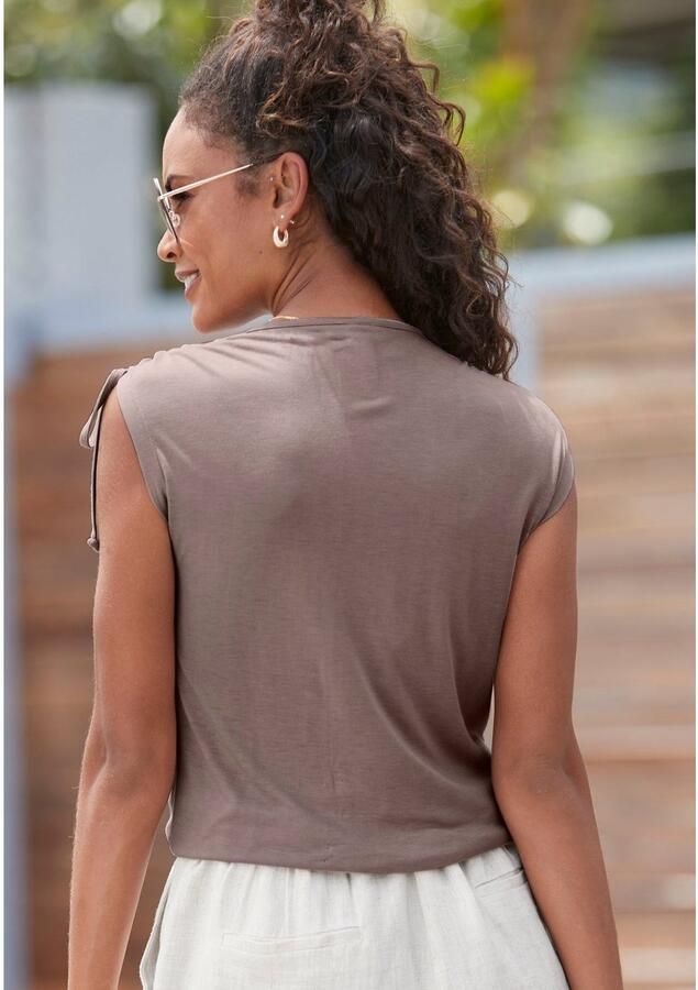 Lascana Strandtop met rimpeling op de schouders comfortabel damestop figuuraccentuerend - Foto 6