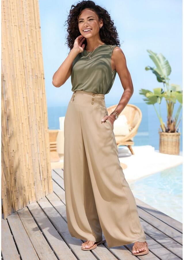 Lascana Palazzobroek met zakken zomerbroek wide-leg - Foto 3