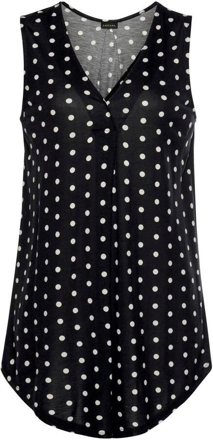 Lascana Strandtop met stippenprint blousetop met v-hals van jersey - Foto 4