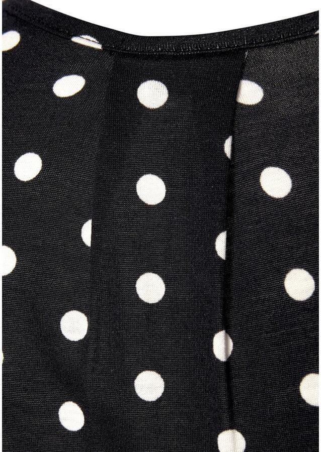 Lascana Strandtop met stippenprint blousetop met v-hals van jersey