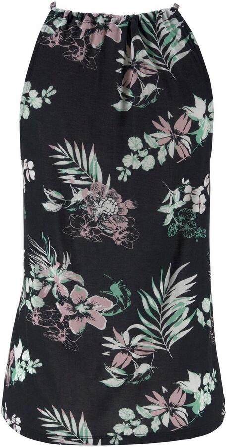 Lascana Strandtop met tropische print en split aan de hals spaghettitop - Foto 6