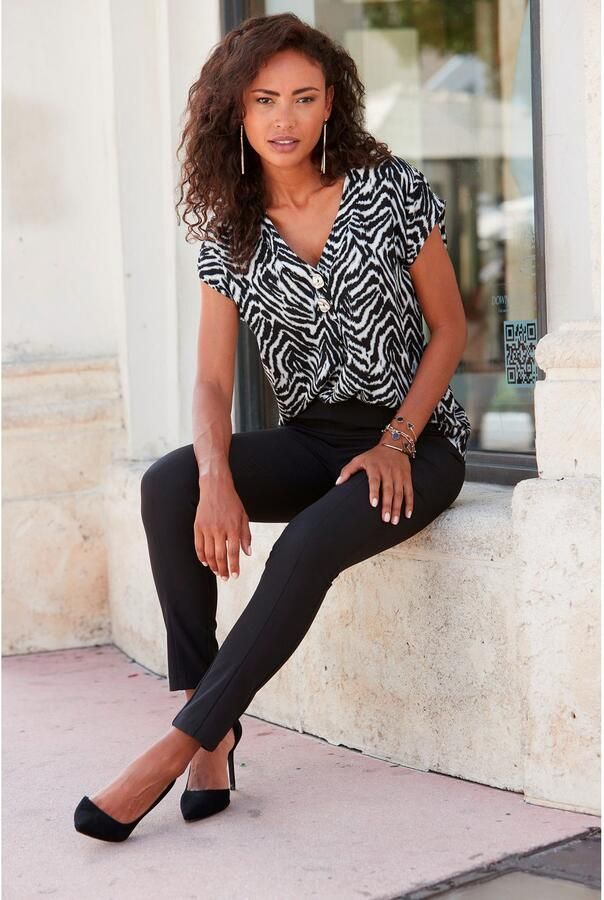 Lascana Stretchbroek met figuurvriendelijke tailleband elegante stofbroek in smalle pasvorm - Foto 6