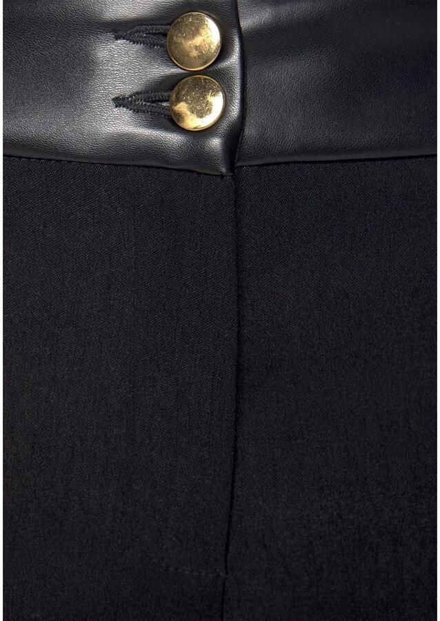 Lascana Stretchbroek met inzetstukken van imitatieleer elegante jerseybroek casual-chic - Foto 2