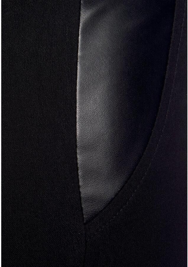 Lascana Stretchbroek met inzetstukken van imitatieleer elegante jerseybroek casual-chic - Foto 3