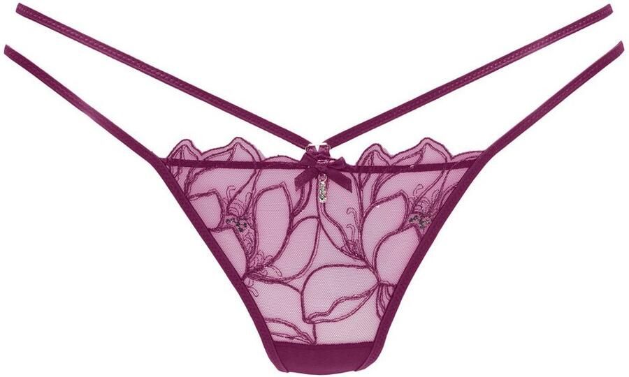 Lascana String Amira-Collectie met glanzende kant en spannende bandlook - Foto 4