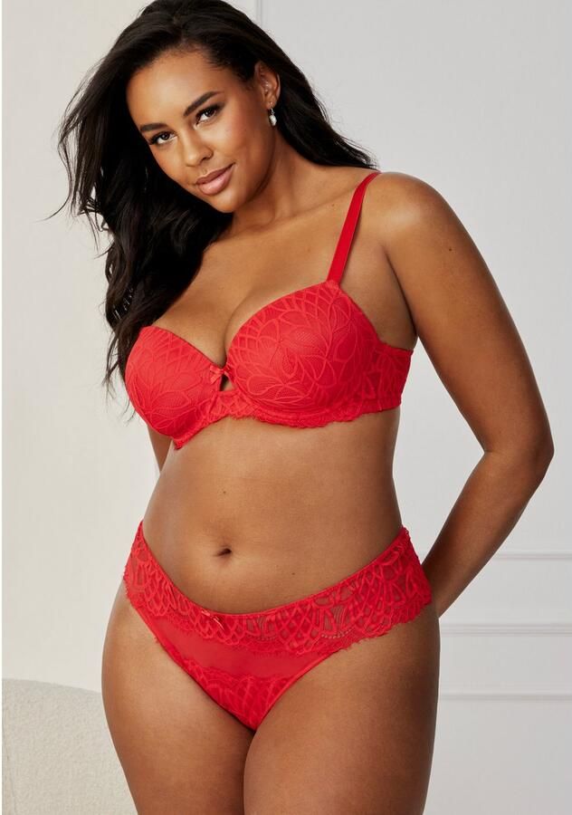 Lascana String Cara van subtiel transparante kant gedeeltelijk van gerecycled materiaal