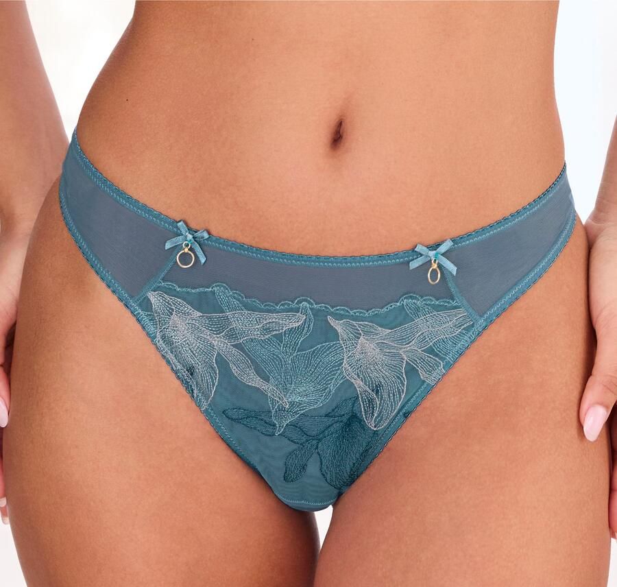 Lascana String Gabriella van mesh met delicate borduursels transparant ondergoed - Foto 3