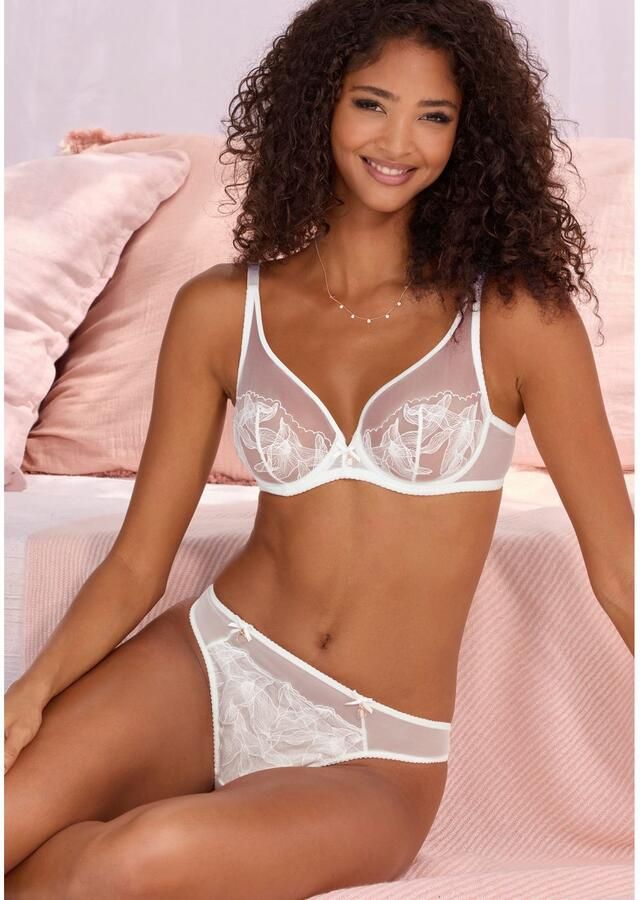 Lascana String Gabriella van mesh met delicate borduursels transparant ondergoed - Foto 2