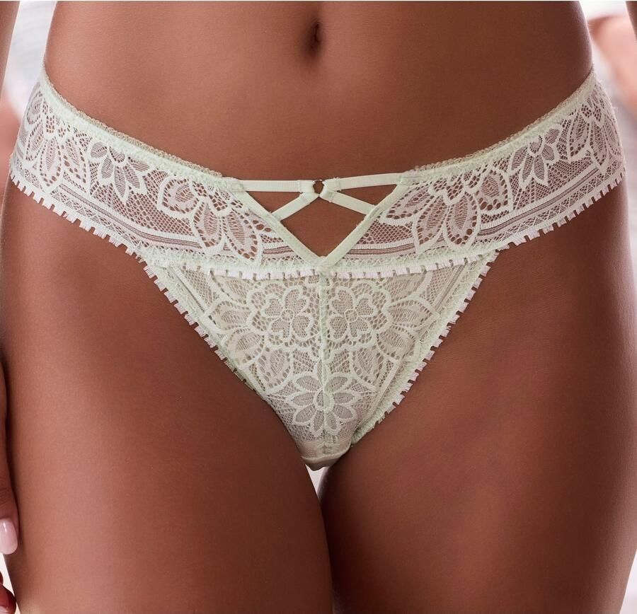 Lascana String met elegante cut-out van florale jacquardkant - Foto 5