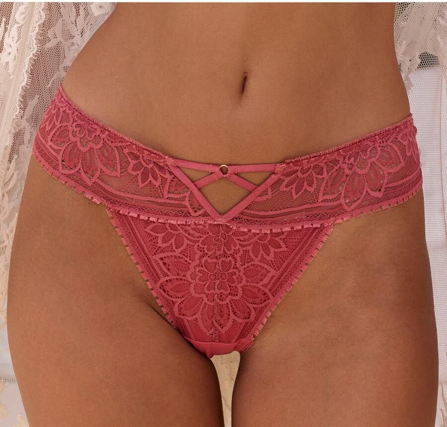 Lascana String met elegante cut-out van florale jacquardkant - Foto 5