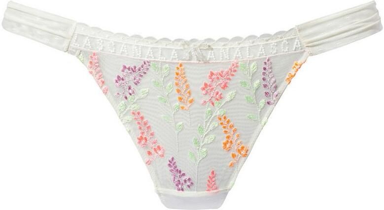 Lascana String Mirabel Amira-Collectie van mesh met glanzend bloe borduursel transparant ondergoed - Foto 4