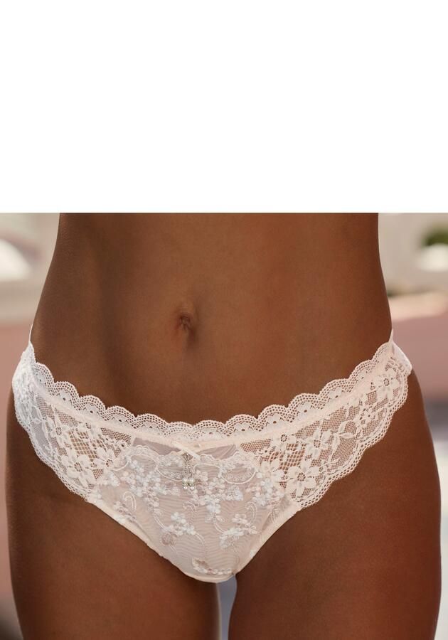 Lascana String van edele geborduurde kant en zij jacquard kantinzetten - Foto 4