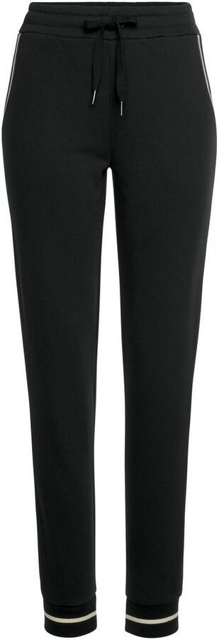 Lascana Sweatbroek met gestreepte ribboord loungepak - Foto 4