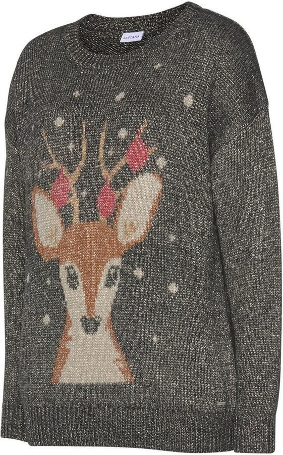 Lascana Sweater Kersttrui met ingebreid motief loungewear - Foto 6