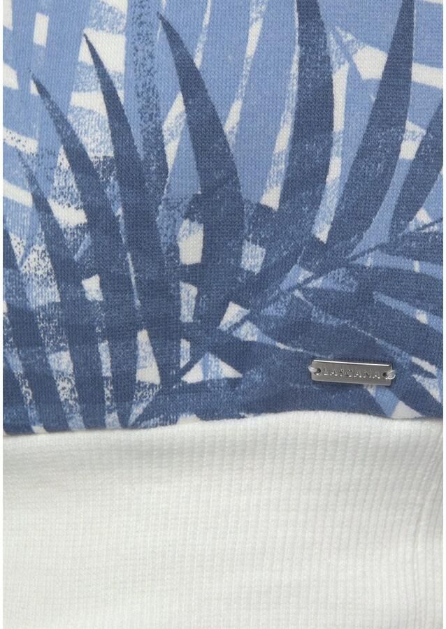 Lascana Sweater Loungeshirt Loungetop met allover-bladerenprint loungewear (1-delig) - Foto 3
