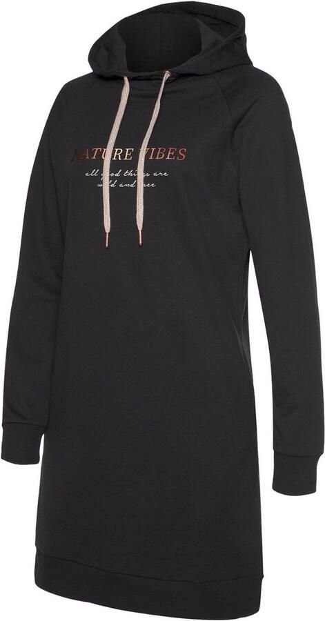 Lascana Sweatjurk Met een capuchon met capuchon en zij-ingangszakken loungewear - Foto 5