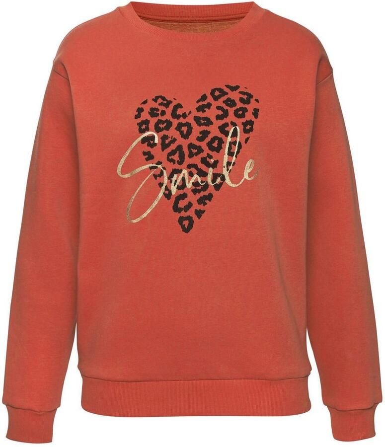 Lascana Sweatshirt met hart-leeuwprint loungewear