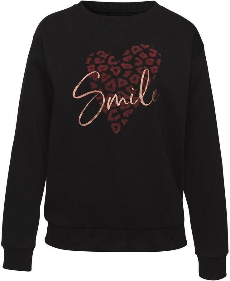 Lascana Sweatshirt met hart-leeuwprint loungewear