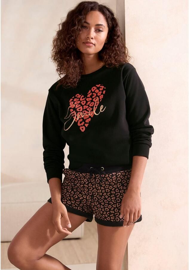 Lascana Sweatshirt met hart-leeuwprint loungewear - Foto 6