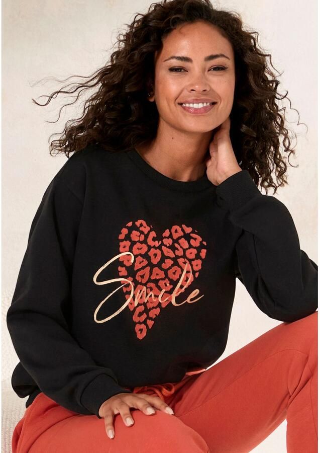 Lascana Sweatshirt met hart-leeuwprint loungewear - Foto 4