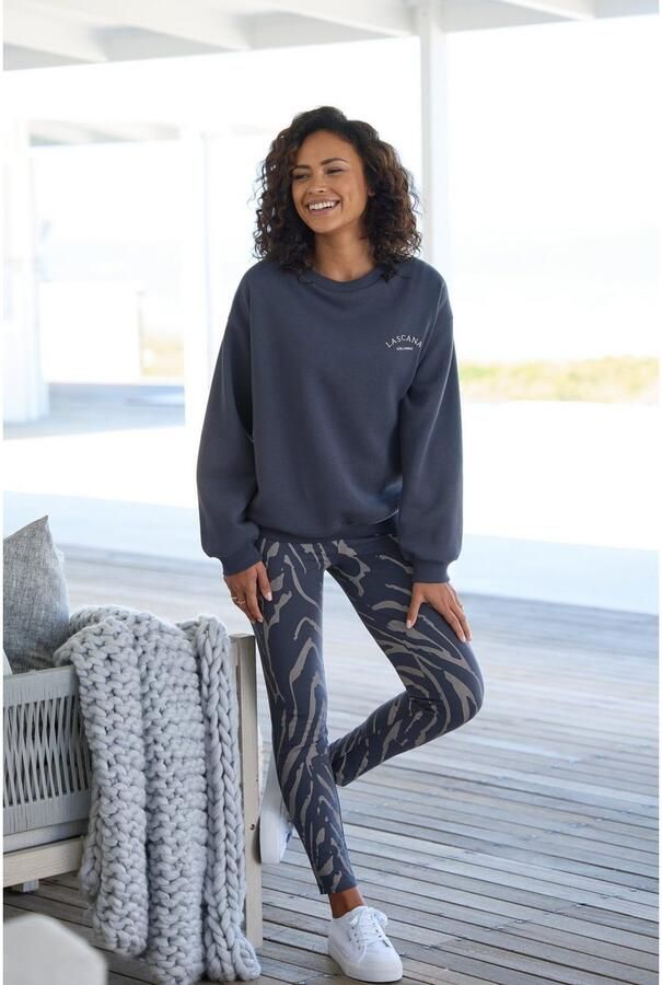Lascana Sweatshirt -Pullover met wijde mouwen loungewear - Foto 4