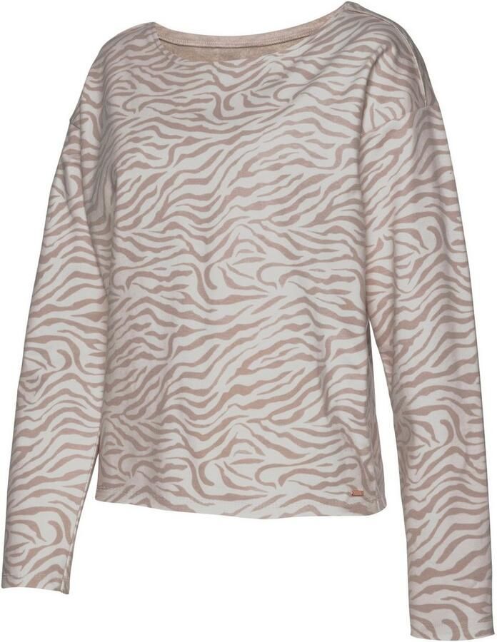 Lascana Sweatshirt Shirt met lange mouwen Langarmshirt in losse pasvorm loungewear