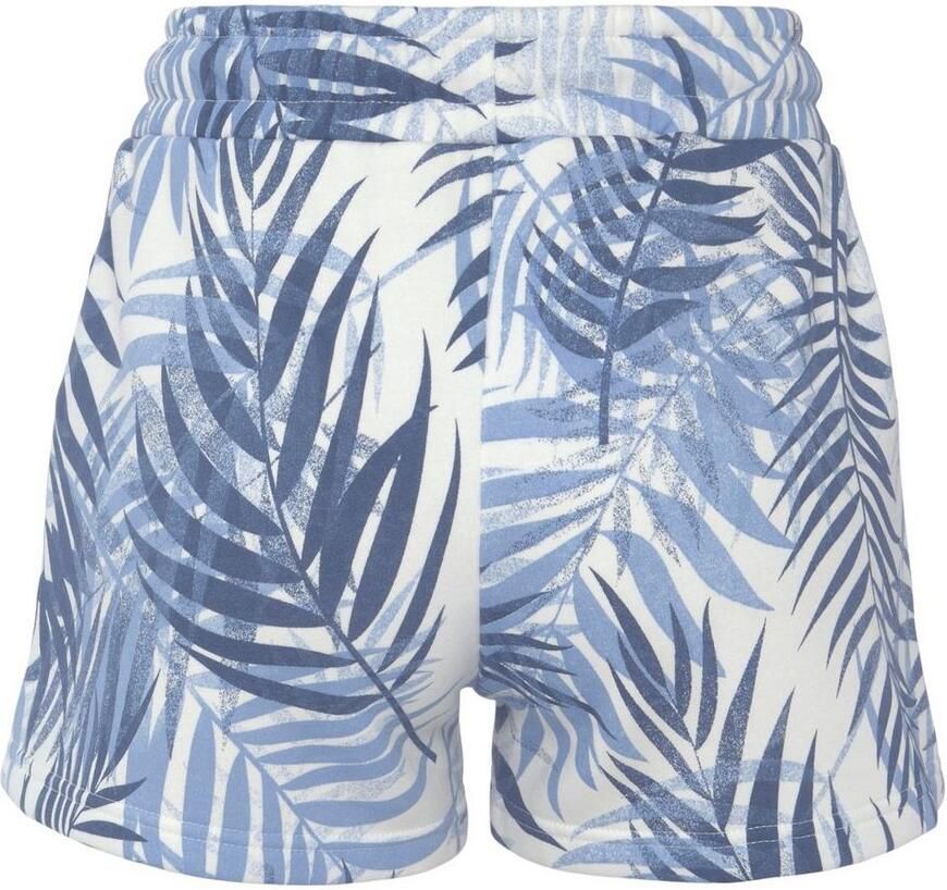 Lascana Sweatshort -lounge shorts Loungebroek met mooie allover-bladerenprint loungewear (1-delig)