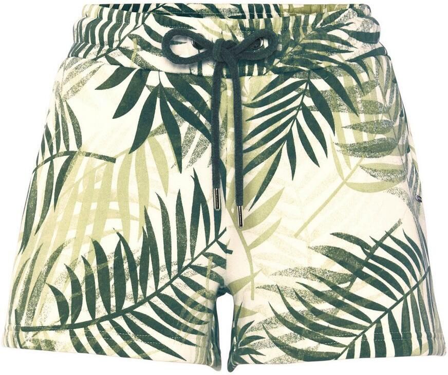 Lascana Sweatshort -lounge shorts Loungebroek met mooie allover-bladerenprint loungewear (1-delig) - Foto 2