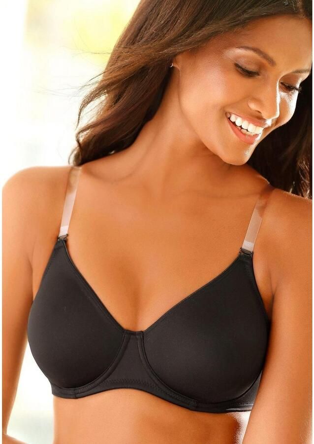 Lascana T-shirt-bh met 3 bandjes (verwisselbare bandjes) en borduursel