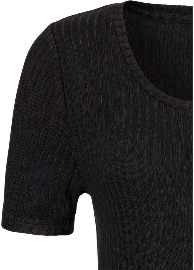 Lascana T-shirt Met korte knoopsluiting van zachte viscose-ribkwaliteit - Foto 2