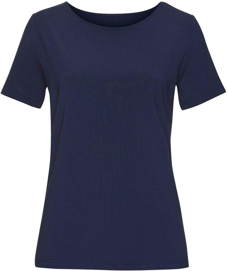 Lascana T-shirt Met ronde hals van elastische katoen-modal kwaliteit (Set van 2)