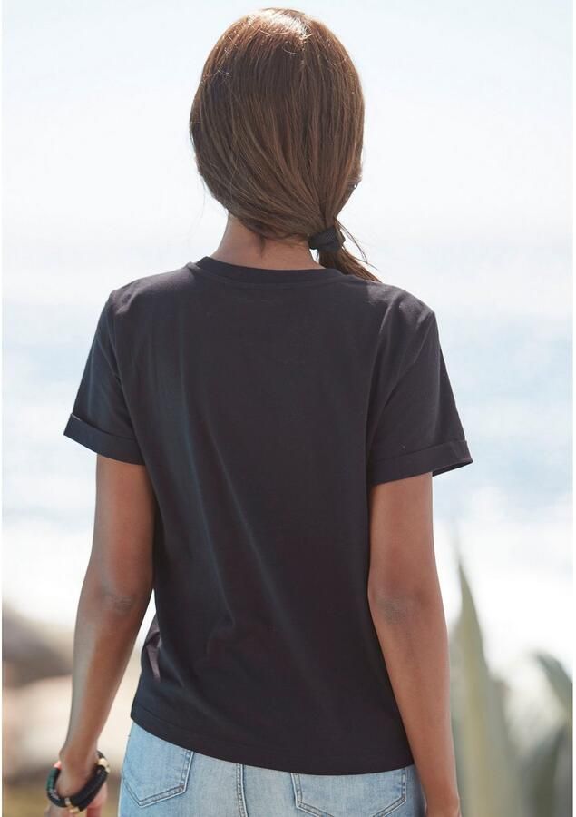 Lascana T-shirt met schattige geborduurde hartjes katoenen shirt met korte mouwen - Foto 2