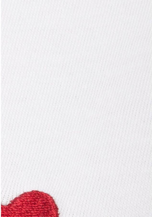 Lascana T-shirt met schattige geborduurde hartjes katoenen shirt met korte mouwen - Foto 4