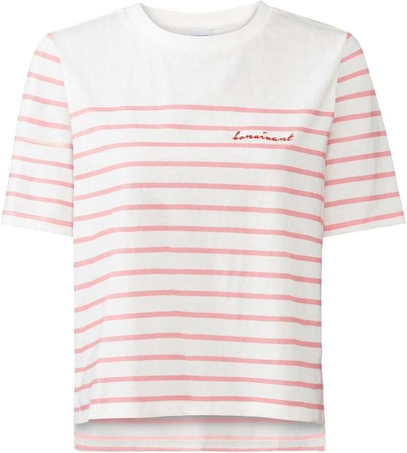 Lascana T-shirt met strepen katoenen shirt met korte mouwen slanke look basic