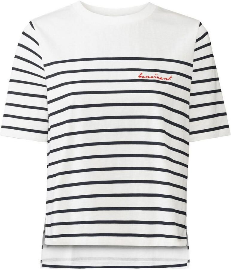 Lascana T-shirt met strepen katoenen shirt met korte mouwen slanke look basic
