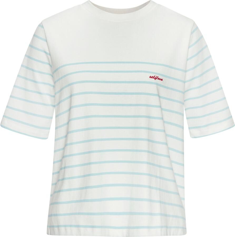 Lascana T-shirt met strepen katoenen shirt met korte mouwen slanke look basic - Foto 3