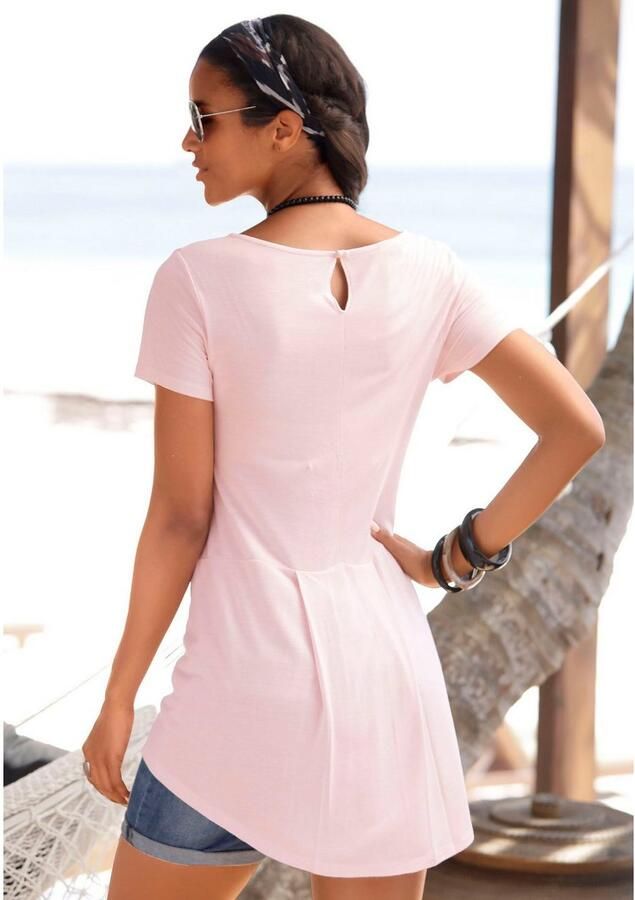 Lascana T-shirt met verlengd rugpand shirt met korte mouwen longshirt basic - Foto 7