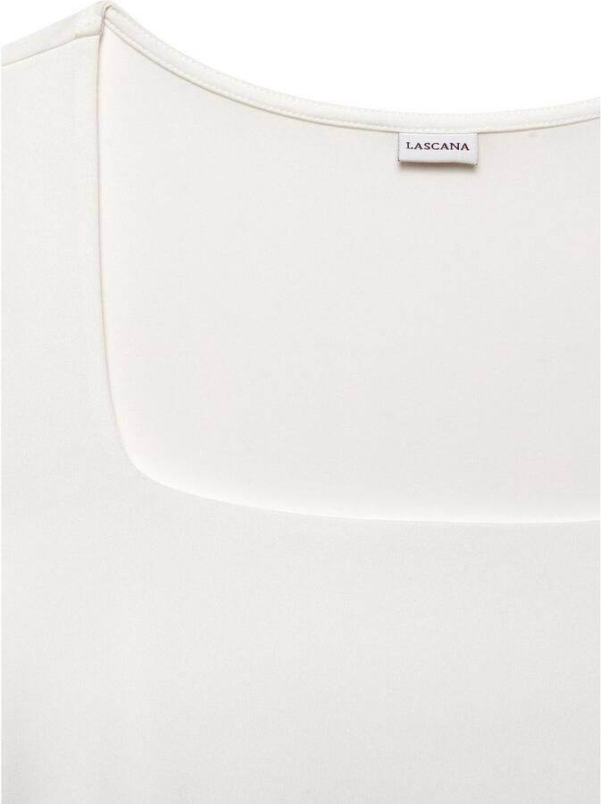 Lascana T-shirt van kreukvrij materiaal elegant kortarmshirt dubbelzijdig