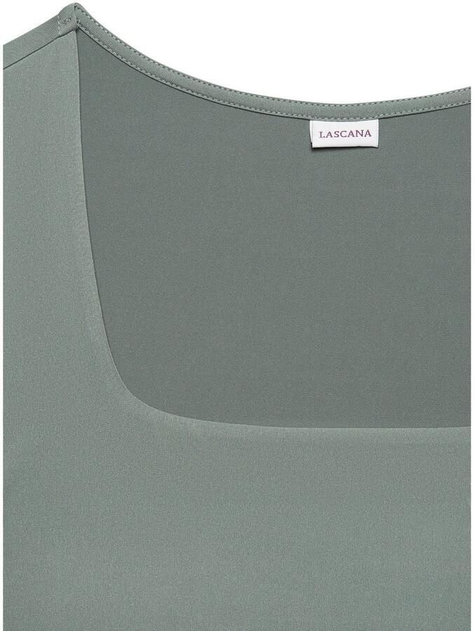 Lascana T-shirt van kreukvrij materiaal elegant kortarmshirt dubbelzijdig - Foto 2