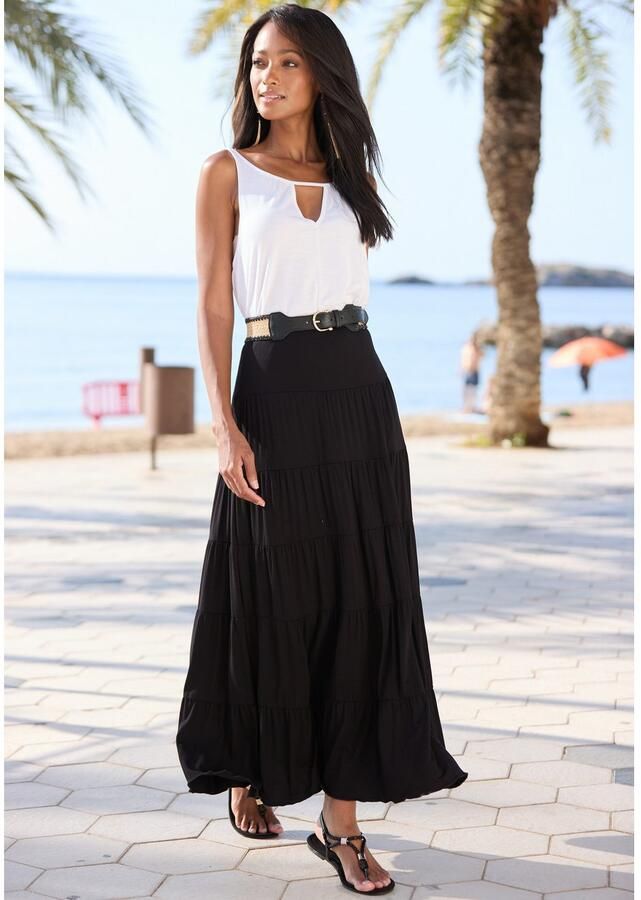 Lascana Taille riem Stretchriem elastische riem in bamboe-look voor jurk & overall