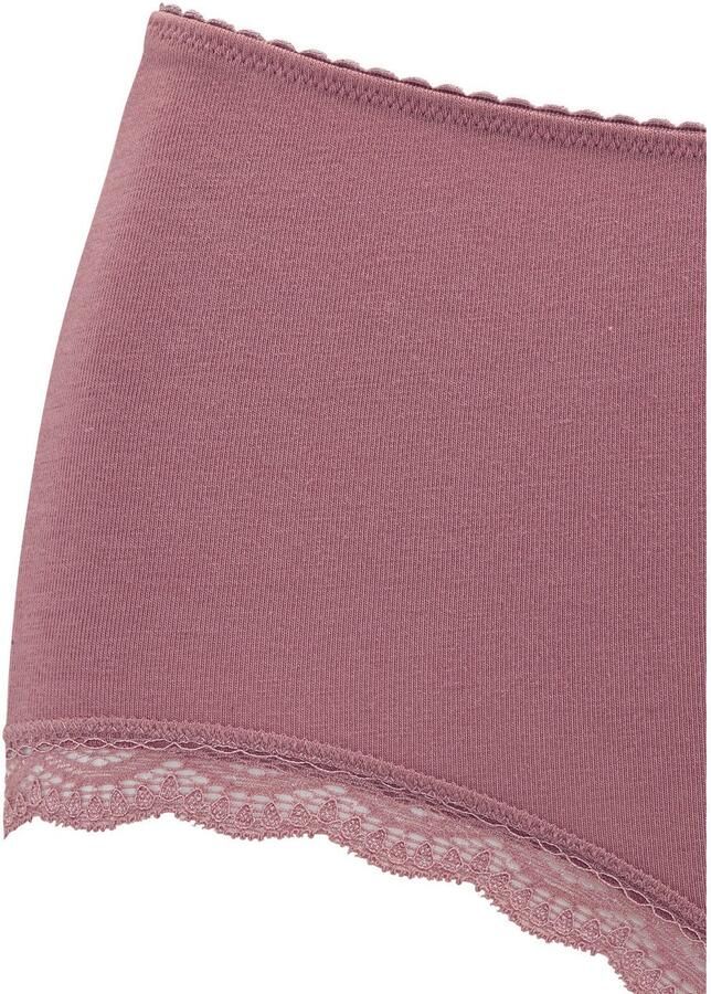 Lascana Tailleslip van elastische katoen met fijne kant met opbergdoos (Set van 5)