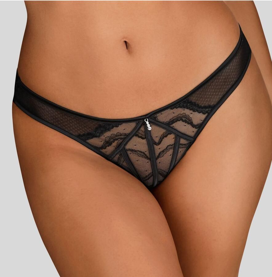 Lascana Tanga met decoratieve satijnen linten transparant ondergoed lingerie - Foto 6
