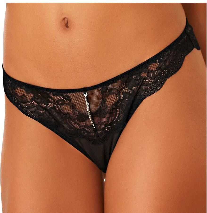 Lascana Tanga van stijlvol transparante kant met straselement - Foto 2