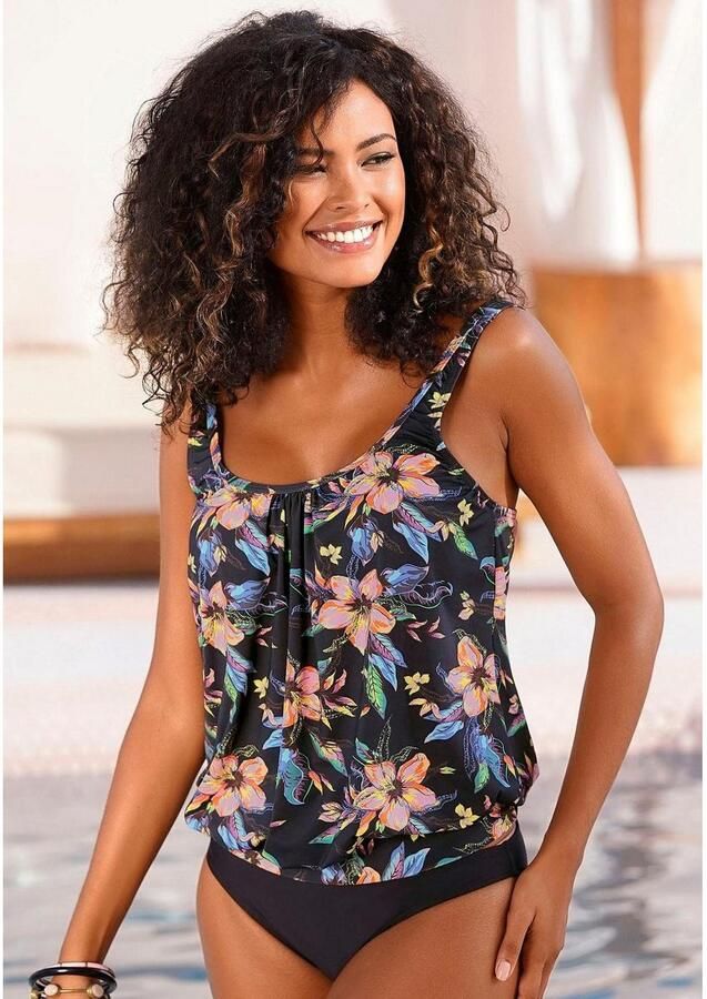 Lascana Tankinitop MALIA met losse snit en tropische print - Foto 3