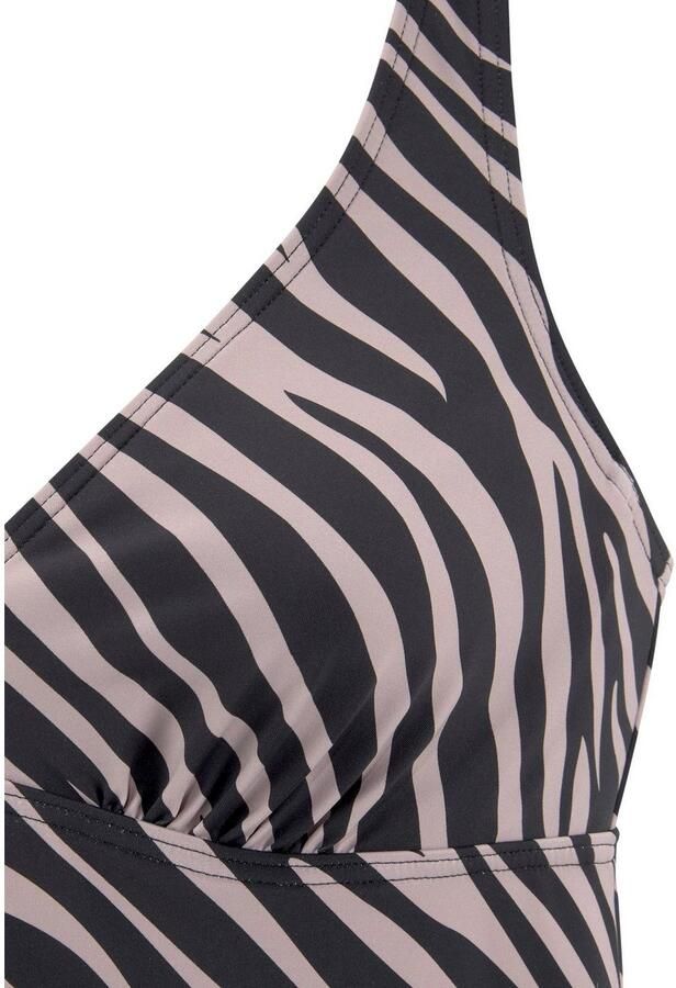 Lascana niet-voorgevormde tankini bikinitop zwart grijs - Foto 3