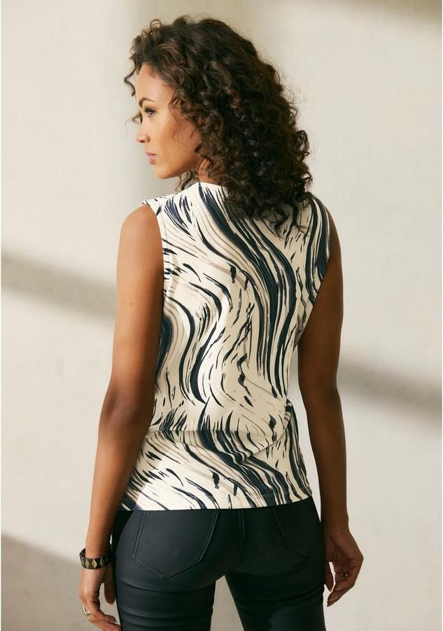 Lascana Tanktop in wikkel-look blousetop met alloverprint en zijraffing - Foto 3